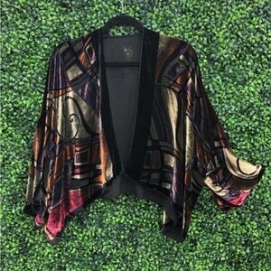 Velvet Silk Kimono Top Chic Multicolor Women's One Size Cocoon House